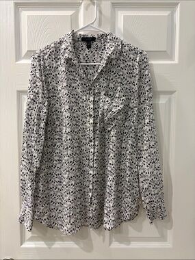 J Crew Printed Silk Blouse with Keys Size 10